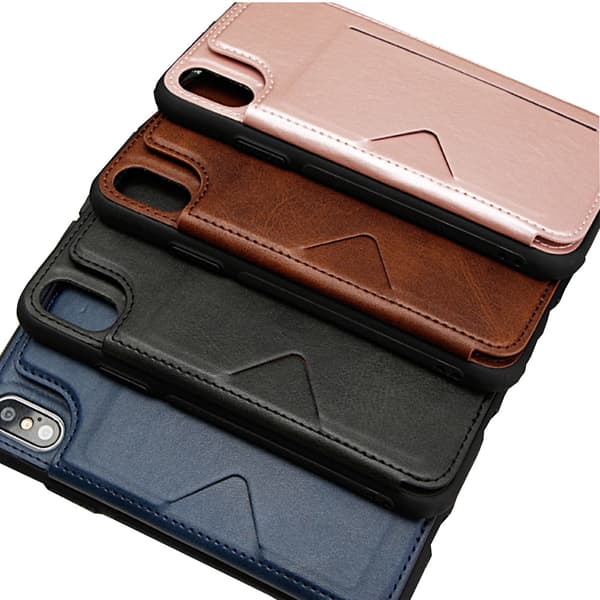 iPhone X/XS - Stilrent Skal med Kortfack (HANMAN) Brun Brun
