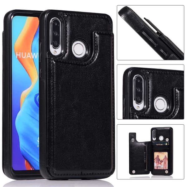 Huawei P30 Lite - Elegant Praktiskt Skal med Korthållare