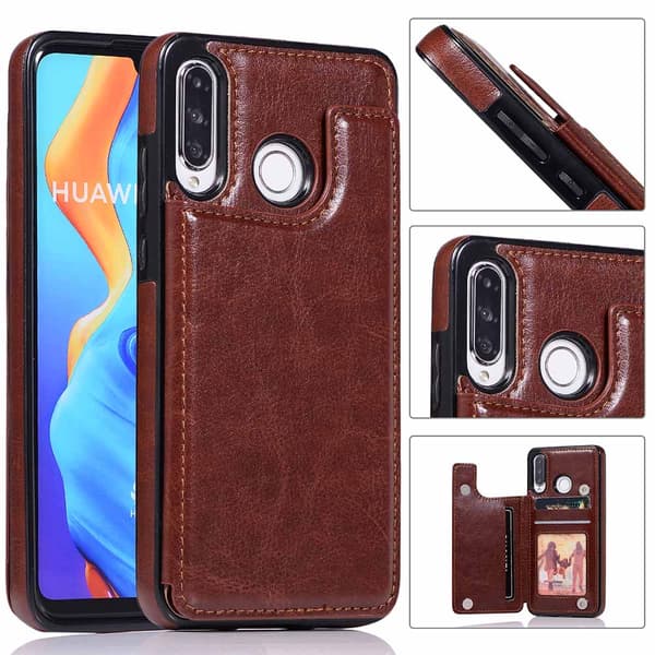 Huawei P30 Lite - Elegant Praktiskt Skal med Korthållare