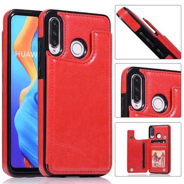 Huawei P30 Lite - Elegant Praktiskt Skal med Korthållare