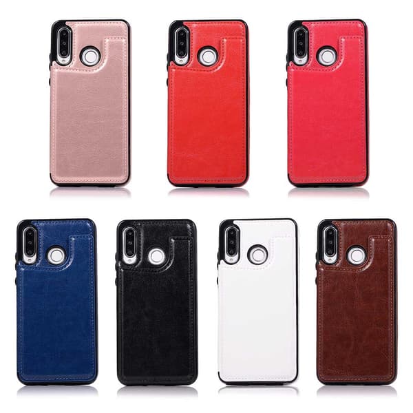 Huawei P30 Lite - Elegant Praktiskt Skal med Korthållare