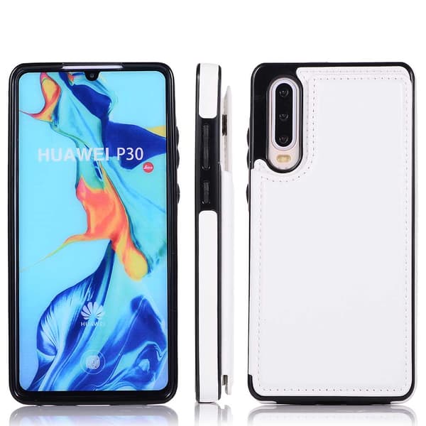 Skal med Kortfack - Huawei P30 Vit