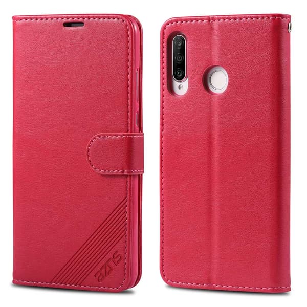 Huawei P30 Lite - Plånboksfodral Röd