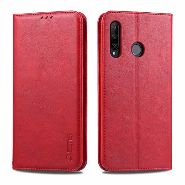Huawei P30 Lite - Plånboksfodral Röd Röd