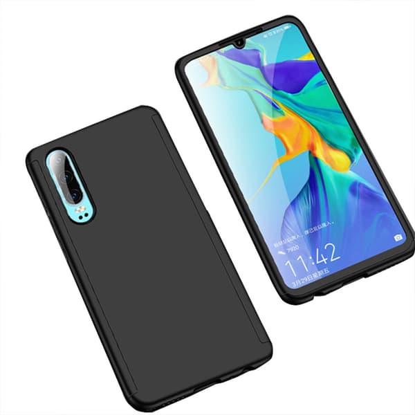 Huawei P30 - Skyddande Stilrent 360 Fodral Svart