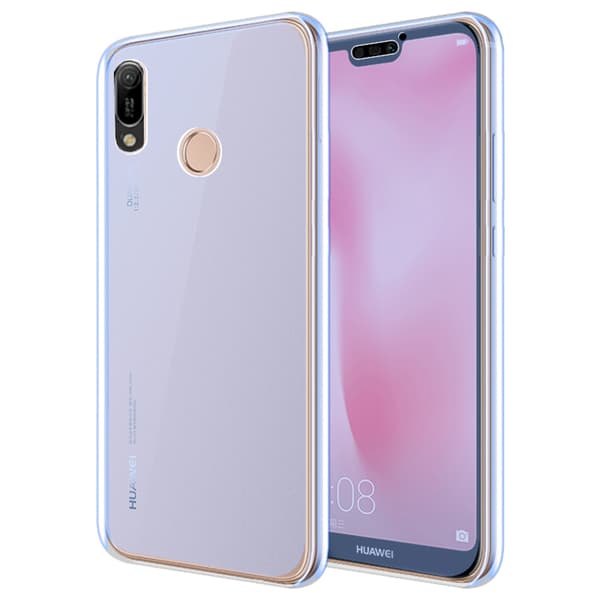 Huawei Y6 2019 - Skyddande Stilrent Dubbelsidigt Silikonskal Blå Blå