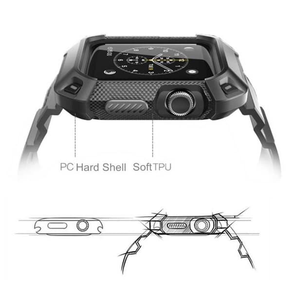 Apple Watch 38mm Stöttåligt Skal med Armband TerraActive