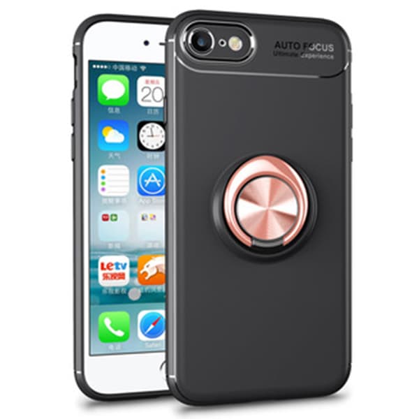 iPhone 8 - Robust Smart Skal med Ringhållare Svart/Rosé
