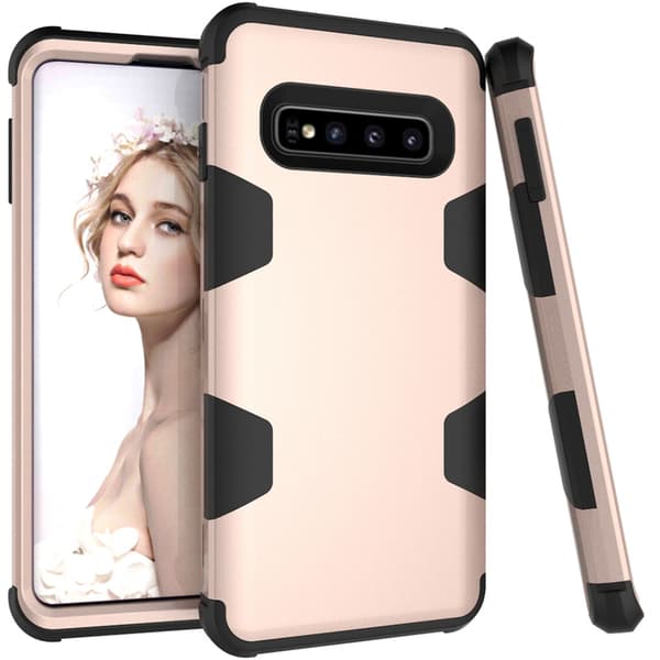 Kraftfullt Skyddande Skal (LEMAN) - Samsung Galaxy S10 Svart/Guld Svart/Guld