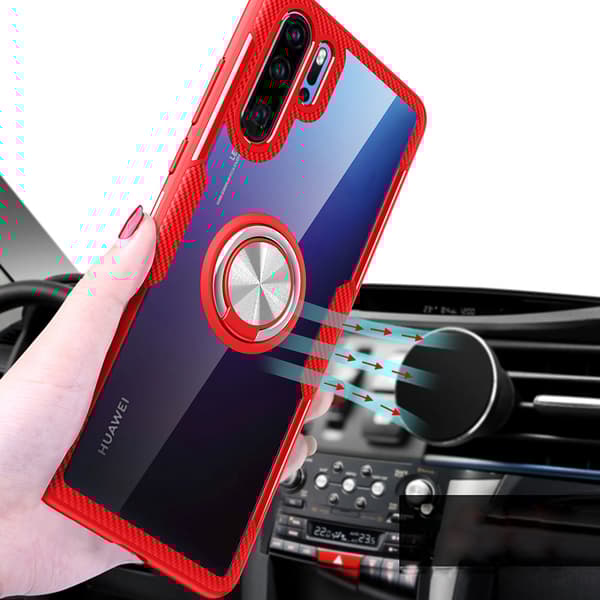 Praktiskt Stilsäkert LEMAN Skal med Ringhållare - Huawei P30 Pro