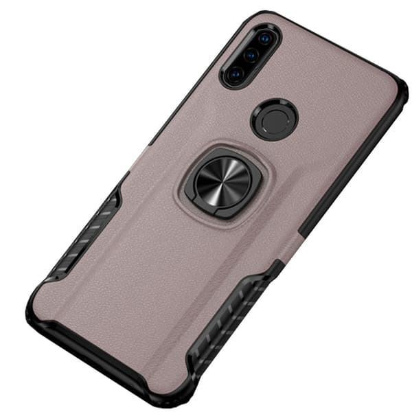 Stötdämpande Smidigt Skal med Ringhållare - Huawei P30 Lite Roséguld