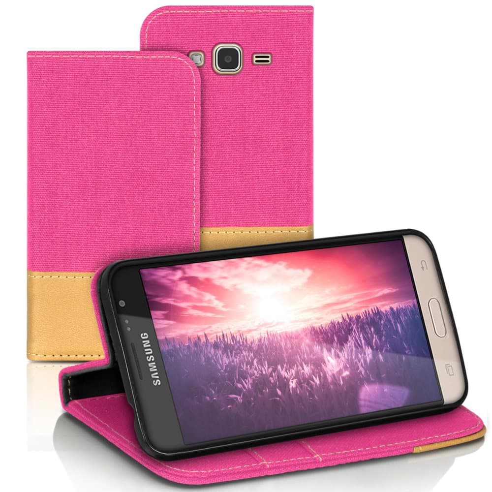 Denim Mobil Cover til Samsung Galaxy J3 (2016) Mobil Cover Full Cover Kunstlæder