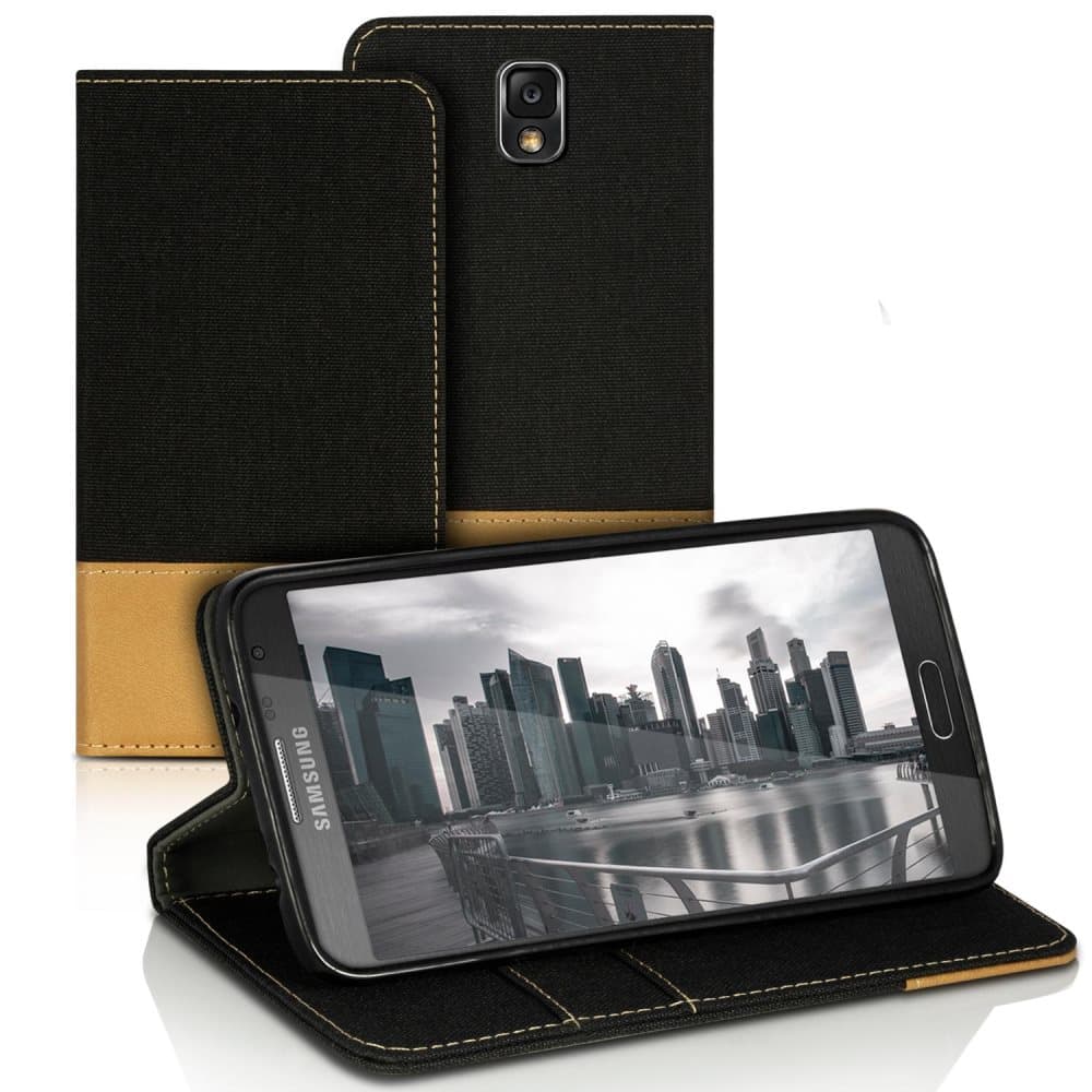Denim-kannettava suojakotelo Samsung Galaxy Note 3 -pehmeälle nahkalle, täydelli