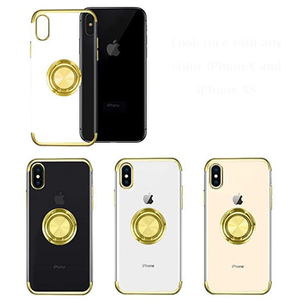 Exklusivt Silikonskal med Ringhållare (Floveme) - iPhone X/XS