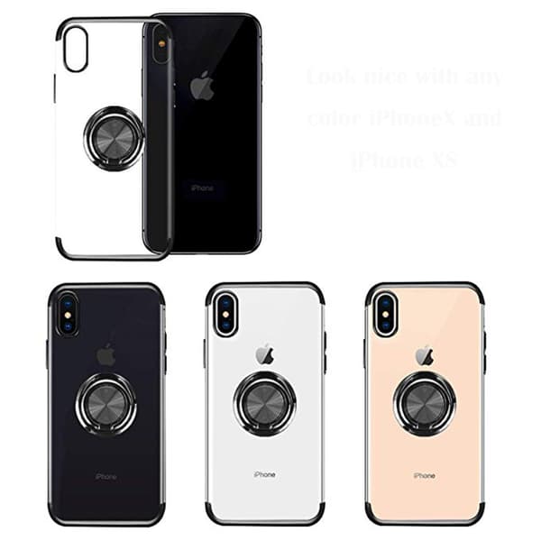 Exklusivt Silikonskal med Ringhållare (Floveme) - iPhone X/XS