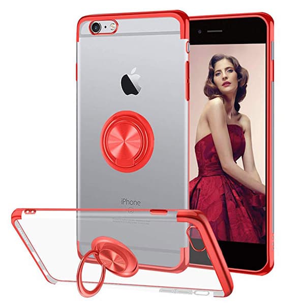 iPhone 6/6S - Praktiskt Silikonskal med Ringhållare (FLOVEME)