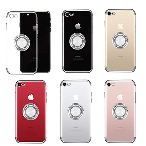 Praktiskt Silikonskal med Ringh�llare - iPhone 7