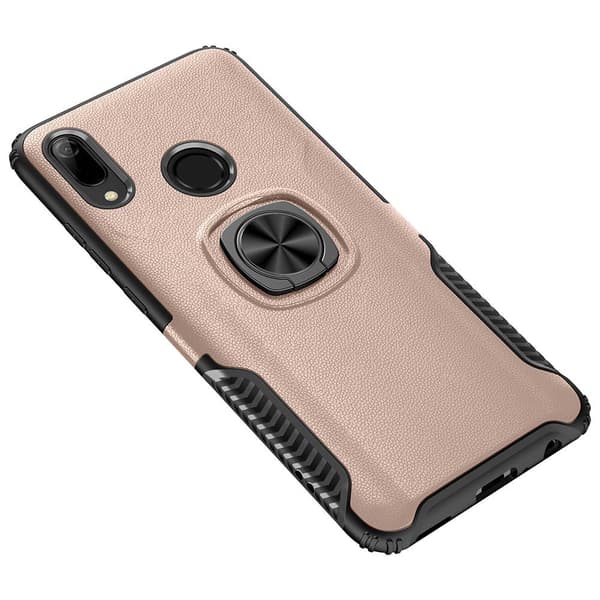 Elegant Leman Skal med Ringhållare - Huawei Y6 2019 Roséguld