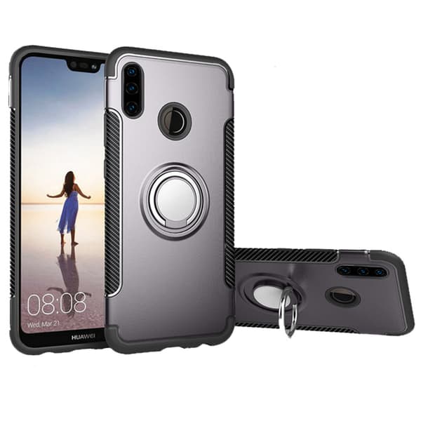 Huawei P30 Lite - Stötdämpande Skal med Ringhållare (FLOVEME) Grå Grå