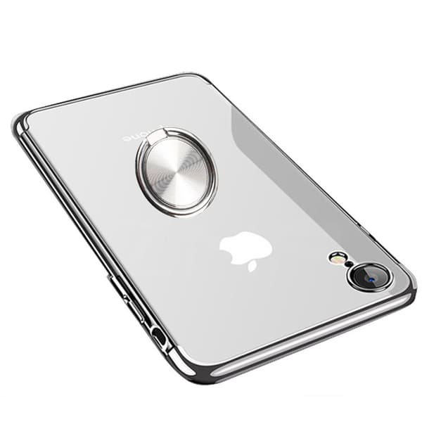 Stilsäkert FLOVEME Silikonskal med Ringhållare - iPhone XR Silver