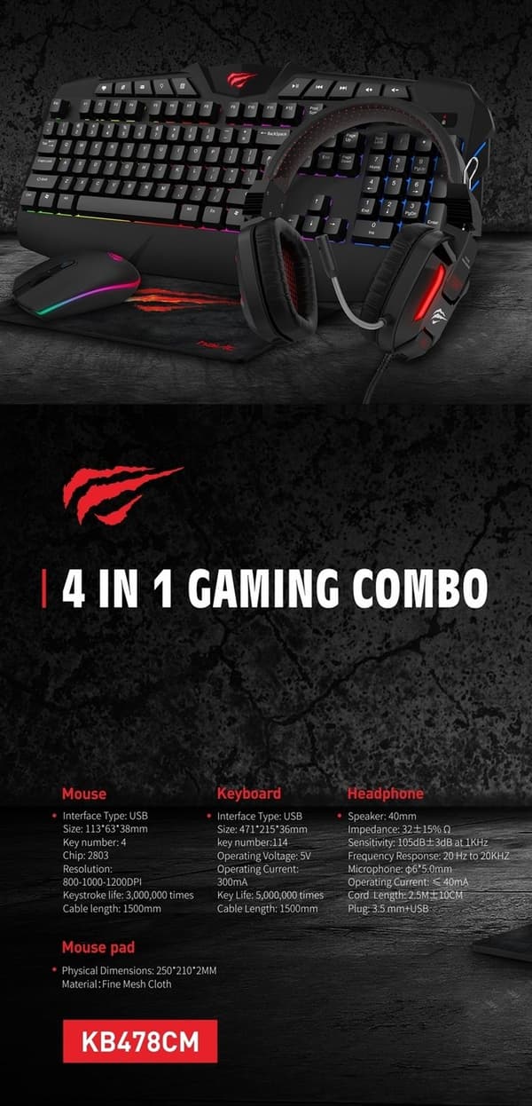 Havit KB478CM 4 i 1 gamingpaket
