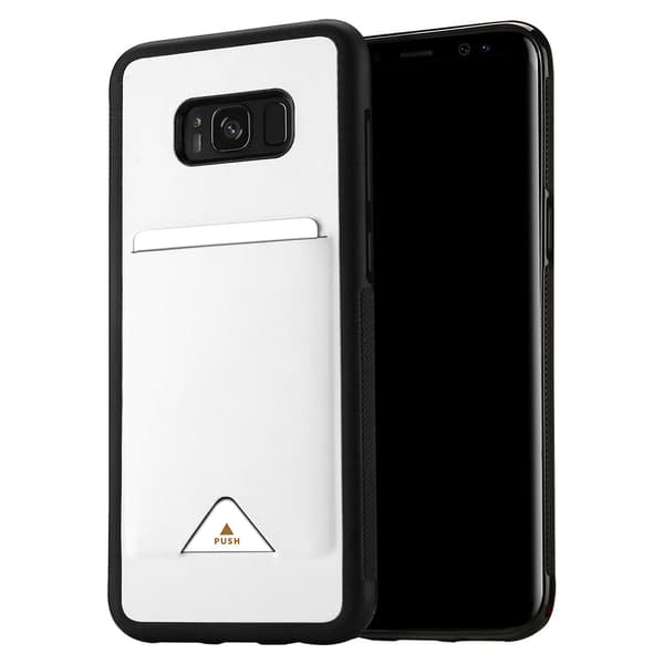 Stils�kert Skal med Kortfack - Samsung Galaxy S8+ Vit