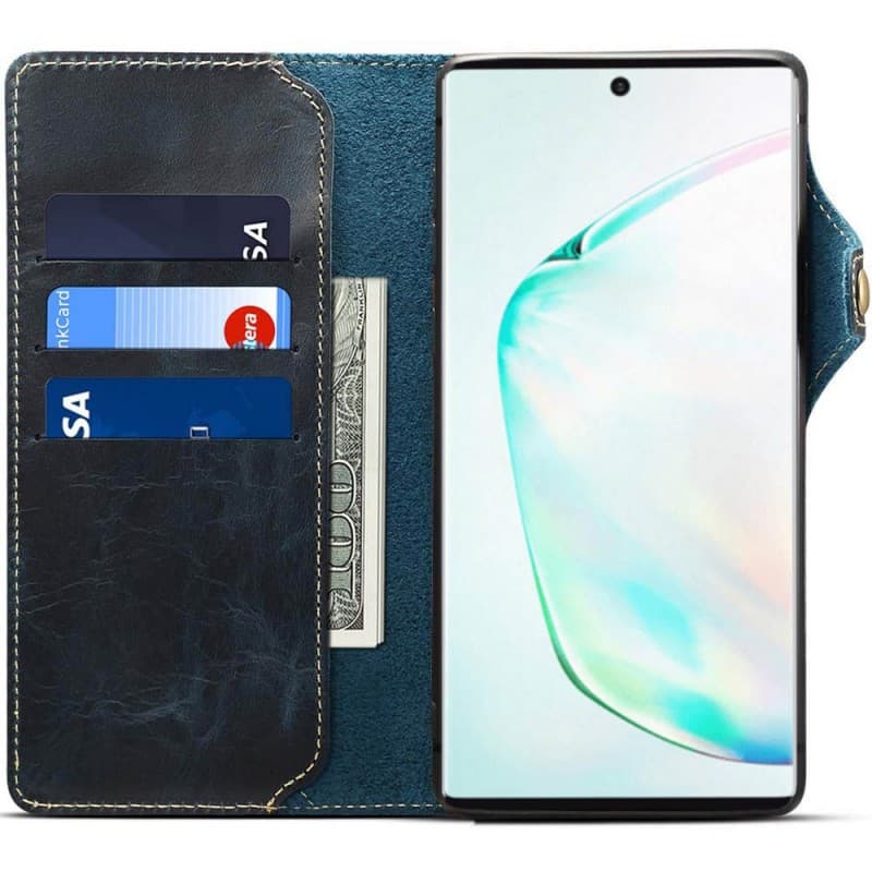 Mobilplånbok 3-kort äkta läder Samsung Galaxy Note 10 (SM-N970F)