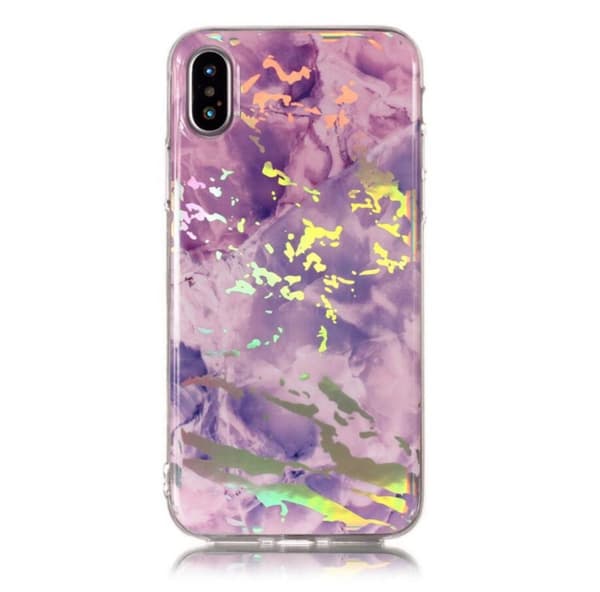 Laser marmorskal för iPhone XR Lila