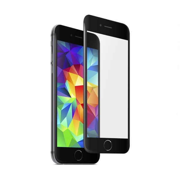 iPhone 6/6s HD Skärmskydd Kolfiber Härdat Glas Svart
