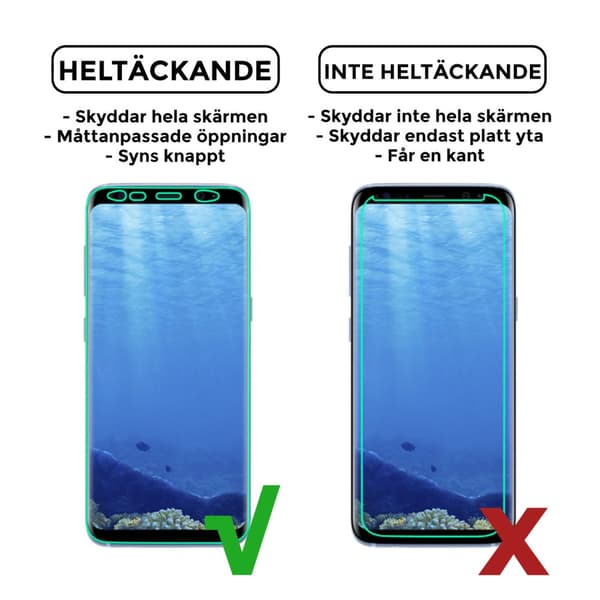 Kattava Galaxy S8 -näytönsuoja Nanoedge