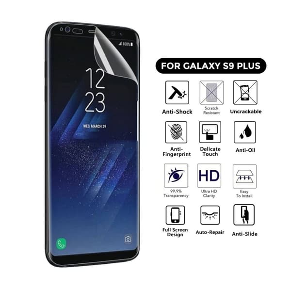 Kattava Galaxy S9 Plus -näytönsuoja Nanoedge