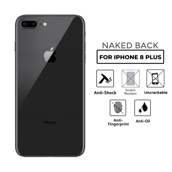 iPhone 8 plus gennemsigtig hudbeskyttende plastik tilbage