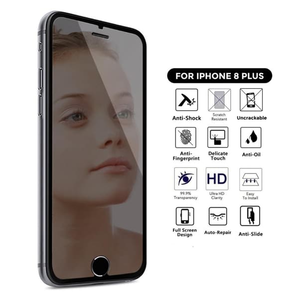 iPhone 8 plus omfattende spejlspejl HD-skærmbeskytter