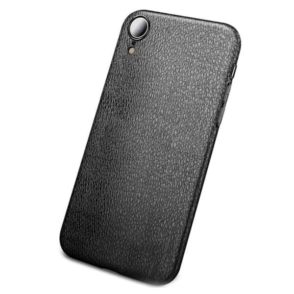 iPhone X Mobilskal Svart Läder Skinn