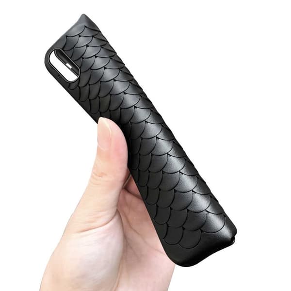 iPhone XS Mobile Shell Braided Black Leather Leather