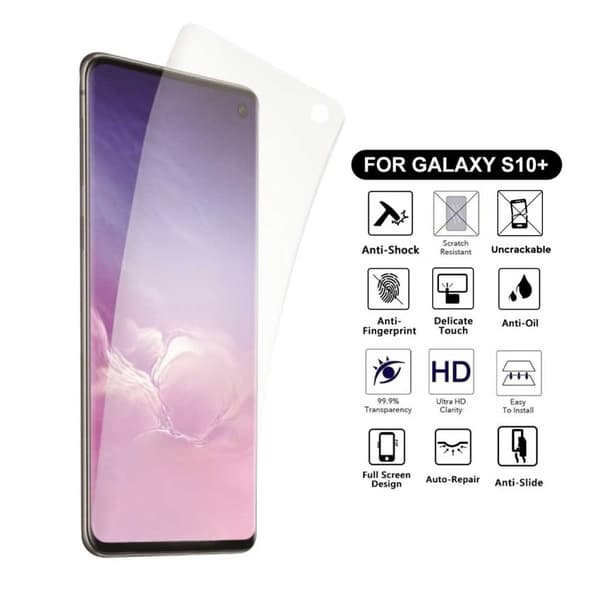 Heltäckande Galaxy S10 Plus Skärmskydd Nanoedge Skyddsplast