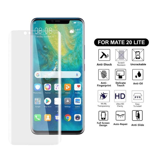 Fuld Huawei Mate 20 Lite Screen Protection Nanoedge Beskyttende plastik