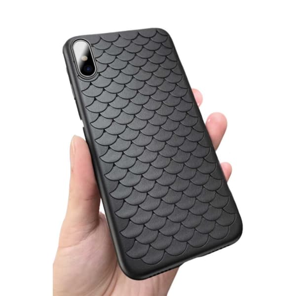 iPhone 7 8 Mobilskal Flätat Svart Läder Skinn