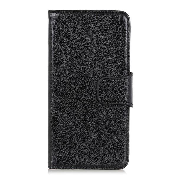 Textured Split Leather Wallet Case for Huawei P Smart Z - Black
