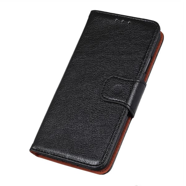Textured Split Leather Wallet Case for Huawei P Smart Z - Black