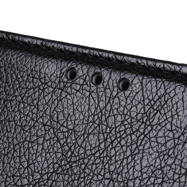 Textured Split Leather Wallet Case for Huawei P Smart Z - Black