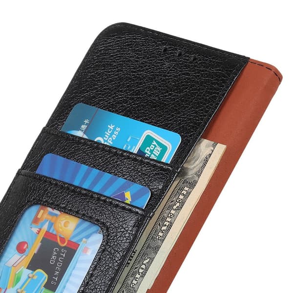 Textured Split Leather Wallet Case for Huawei P Smart Z - Black