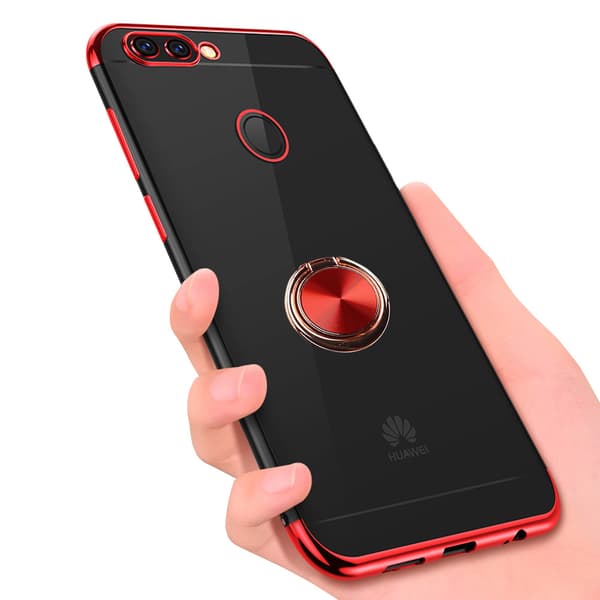 Huawei P Smart 2018 - Effektfullt Silikonskal med Ringhållare