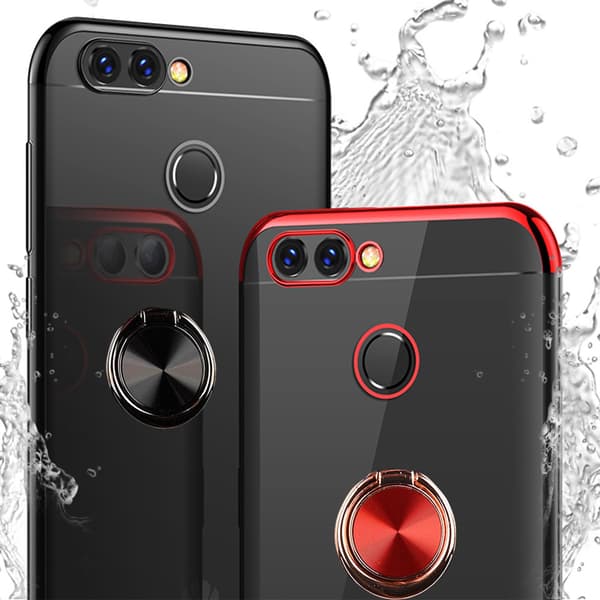 Huawei P Smart 2018 - Effektfullt Silikonskal med Ringhållare