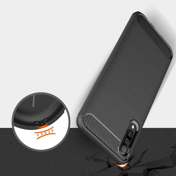 Stöttåligt Armor Carbon TPU-skal Samsung A70
