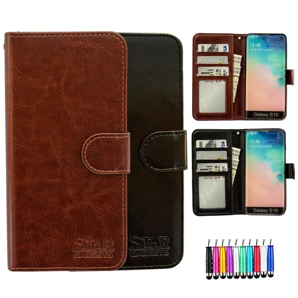 Samsung Galaxy S10 - Läderfodral / Skydd Black