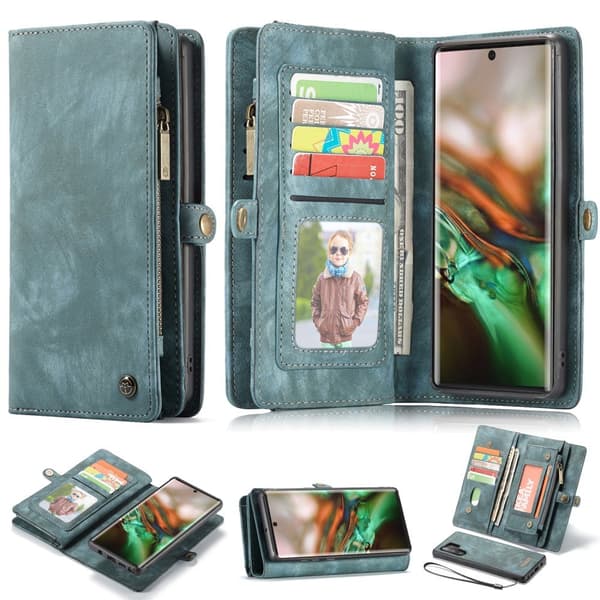 CASEME Samsung Galaxy Note 10 Plus Retro Plånboksfodral - Blå