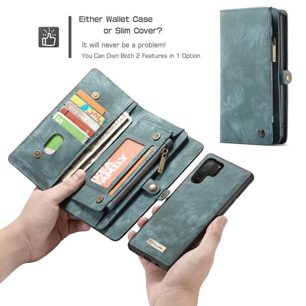 CASEME Samsung Galaxy Note 10 Plus Retro Plånboksfodral - Blå
