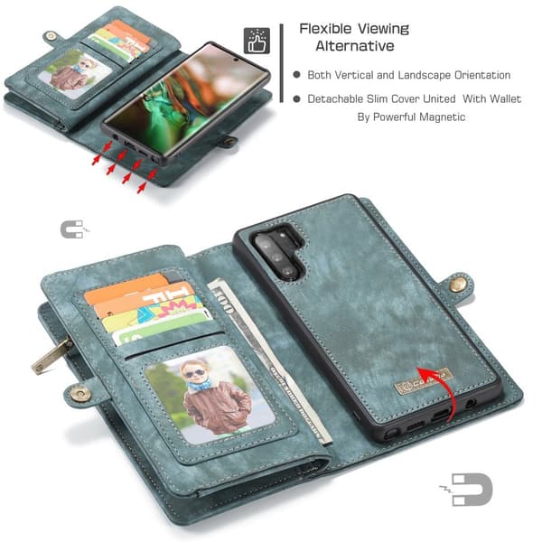 CASEME Samsung Galaxy Note 10 Plus Retro Plånboksfodral - Blå