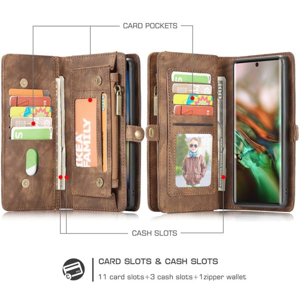 Samsung Galaxy Note 10 Plus CASEME Aftageligt 2-i-1 etui - Brun